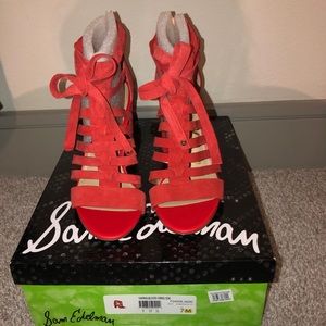 Sam Edelman Red Suede Yarina heels